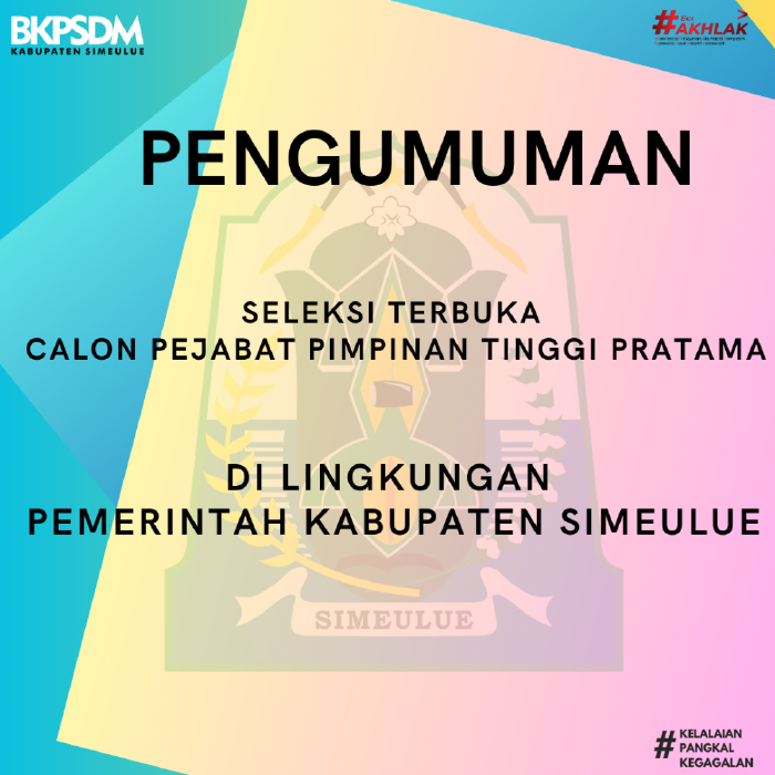 HASIL SELEKSI TERBUKA JPT PRATAMA DI LINGKUNGAN PEMERINTAH KABUPATEN ...